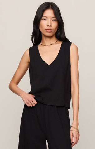 Sloane v neck top true black by Z Supply