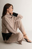 Butter modal color block mock neck top taupe by P. Cill