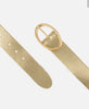 Metallic leather belt with sleek oval buckle by Amsterdam Heritage