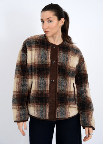 Sophie sherpa and cord trim jacket by RD Style