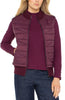 sleeveless quilted front full zip sweater vest wine berry by Liverpool