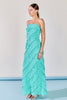 Strapless ruffled maxi aquamarine by Endless Rose