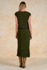 Two piece olive sweater dress by Elan