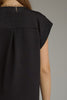 Cap sleeve v neck mini dress black by Entro