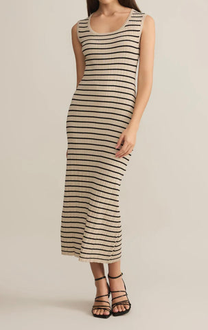 Gisele stripe midi dress sandshell by Z Supply