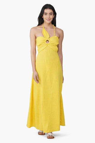 Yellow flora dress by America & Beyond