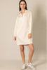 Modal quarter zip dress ivory by P. Cill