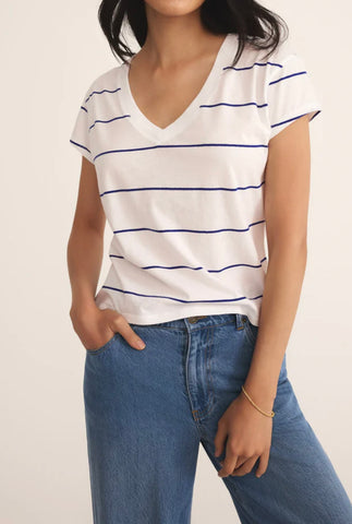 Striped modern vneck tee oceanside by Z Supply