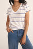 Striped modern vneck tee oceanside by Z Supply