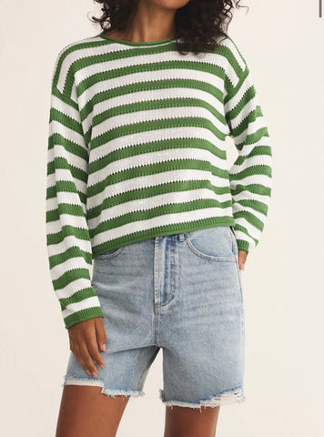 Prado stripe sweater lawn green by Z Supply