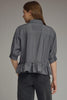 Navy tan check print top by Entro