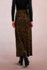 Black and khaki animal print maxi skirt by Molly Bracken