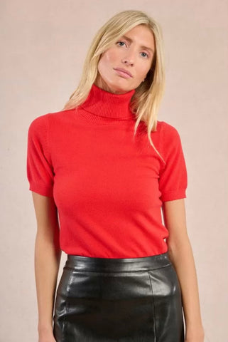 Short sleeve turtleneck red by Molly Bracken