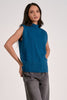 Teal mock neck sleeveless sweater by Elan