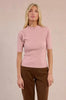 Short sleeve mock neck sweater pink by Molly Bracken