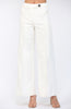 Contrast top stitching detail waisted flare pant