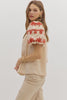 Ecru puff sleeve top rust embroidery by Entro