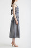 Georgie gathered dress navy stripe by Lucy Paris