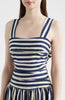 Georgie gathered dress navy stripe by Lucy Paris