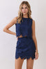 Navy lace skirt set by TCEC