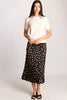 Polka dot print satin midi skirt by Before You