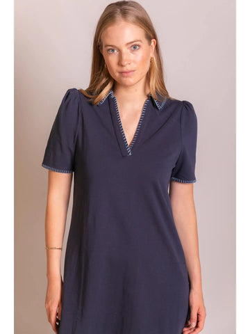 Blanket stitch knit dress by Before You