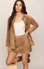 Perri suede mini skirt light sand by Z Supply