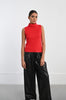 Sleeveless turtleneck sweater red by Molly Bracken