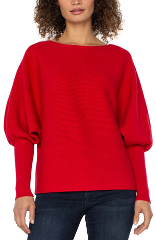 Long sleeve boat neck dolman sweater red by Liverpool