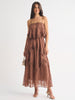 Layered tiered midi brown by Lena