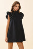 Button back mini dress black by TCEC
