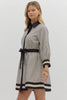 Black white stripe long sleeve mini by Entro