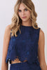 Navy lace skirt set by TCEC