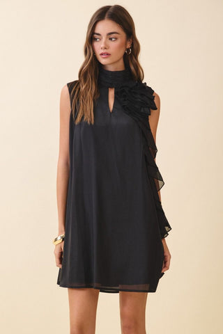 Sleeveless Ruffle accent  mini dress by TCEC