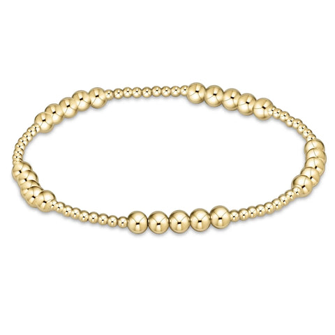 classic blissful pattern 2mm bead bracelet 4mm gold by: Enewton