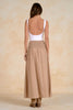 Tan pinstripe maxi skirt by Elan