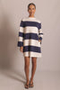 Funnel neck rugby stripe mini dress By: P.cill