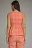 Camel and pink plaid top by Entro