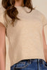 Short sleeve crew neck sweater stone by Elan