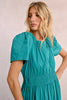 Shirred Waist Tiered Maxi dress in Emerald by Molly Bracken