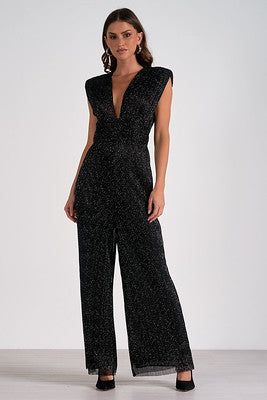 Black spec jumpsuit by Elan