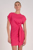 Short sleeve side tie dress fuchsia by Elan