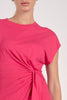 Short sleeve side tie dress fuchsia by Elan
