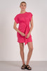Short sleeve side tie dress fuchsia by Elan