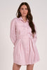 Long sleeve belted shirt dress melon stripe by Elan