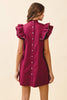Button back mini dress garnet by TCEC