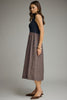 Navy and brown striped sleeveless dress by Entro