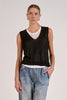 Sleeveless sweater layer tee black by Elan