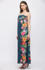 Botanical border print strapless maxi dress by Fate