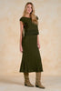 Two piece olive sweater dress by Elan